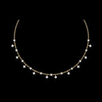 Princess Shape Round Moissanite Diamond Choker Necklace