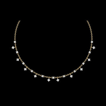 Princess Shape Round Moissanite Diamond Choker Necklace