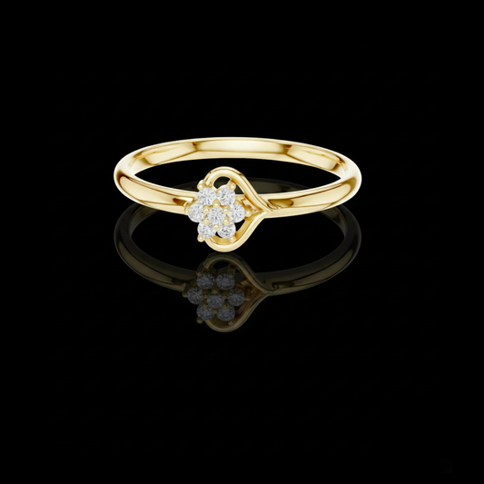 Round Moissanite Diamond Cluster Delicate Ring