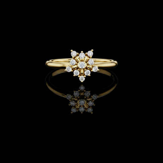 0.09 TCW Precious Moissanite Round Cut Diamond Ring For Moment Of Days