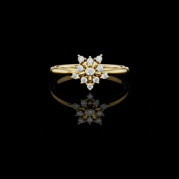 0.09 TCW Precious Lab Grown Round Cut Diamond Ring For Moment Of Days