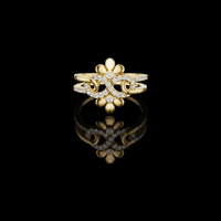 Round Cut Floral Bypass Lab Grown Diamond Ring Double Split Band Design
