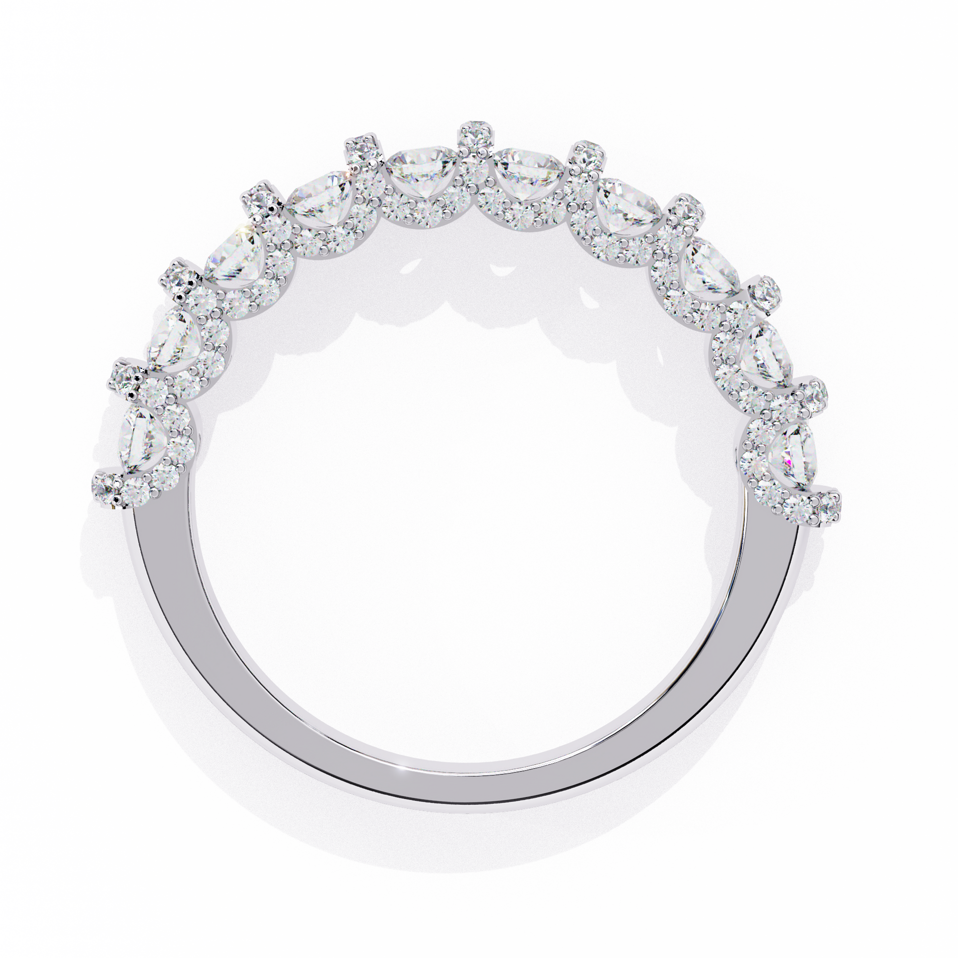 Silver ring with diamond accent