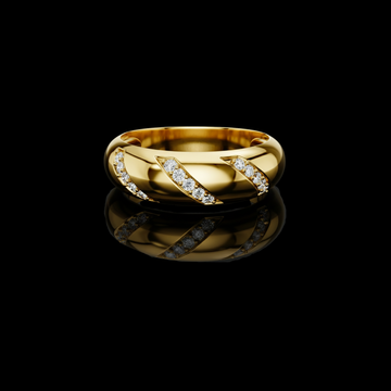 0.13 TCW Aurora Cut Band with Diagonal Round Cut Lab Grown Diamond Brilliance