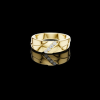 Diagonal Channel Set Round Diamonds Lab Grown Band Ring