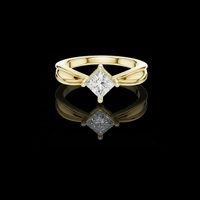 Princess Cut Split Shank Moissanite Diamond Solitaire Engagement Ring