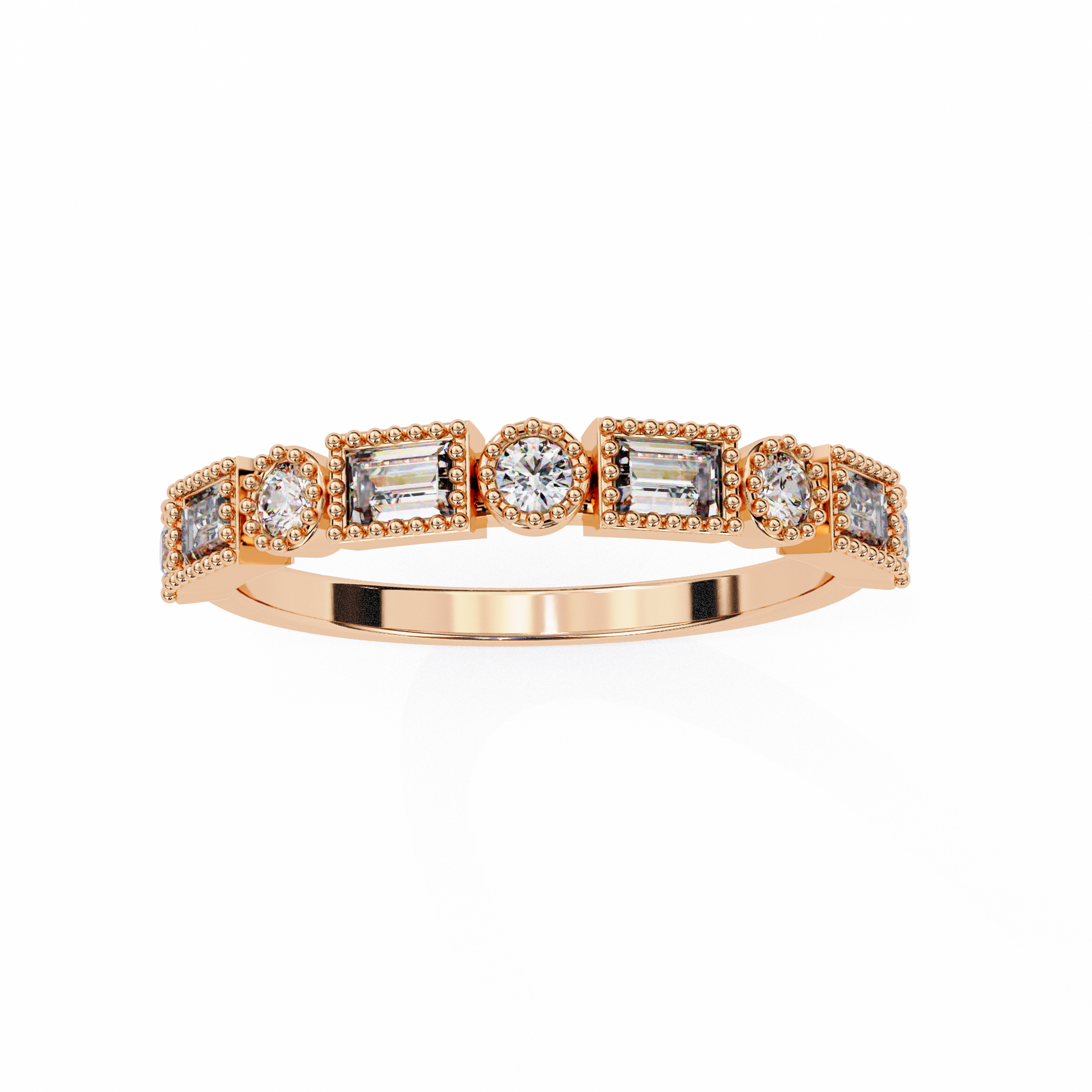 Rose gold ring with diamond