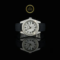 The Hustler’s Heirloom Precision Mechanical Diamond Watch With Black Rubber Band