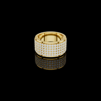 Round Lab Grown Diamond Multi-Row Pavé Wide Band Ring