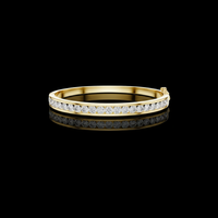 Round Cut Lab Grown Diamond Hinged Bangle with Channel Setting