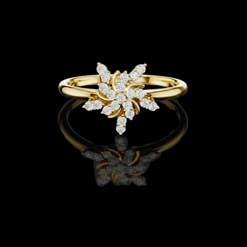 0.126 TCW Sunlit Aurora Petal Moissanite Diamond Ring A Golden Burst of Bloom