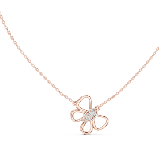 Openwork Butterfly Pendant with Marquis Cut Moissanite