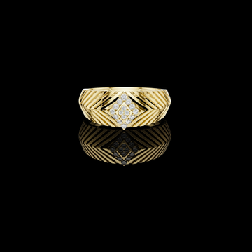 Round Lab Grown Diamond Pavé Chevron Statement Ring