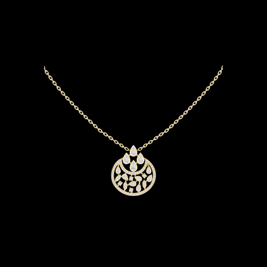 Chandelier Droplet Layering Pendant Encrusted with Multi-Stone Moissanite