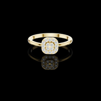 Round Lab Grown Halo Diamond Cluster Delicate Ring
