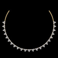 Graduated Round Moissanite Diamond Fringe Necklace