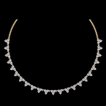 Graduated Round Moissanite Diamond Fringe Necklace