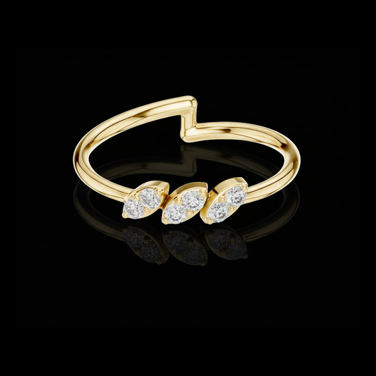 Nature Inspire Moissanite Diamond Minimal Ring For Women