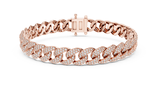 Round Cut Moissanite Diamond Miami Cuban Link Bracelet