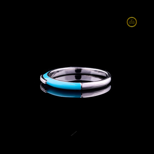 Sky Blue Lab Grown Diamond Channel Set Band Ring