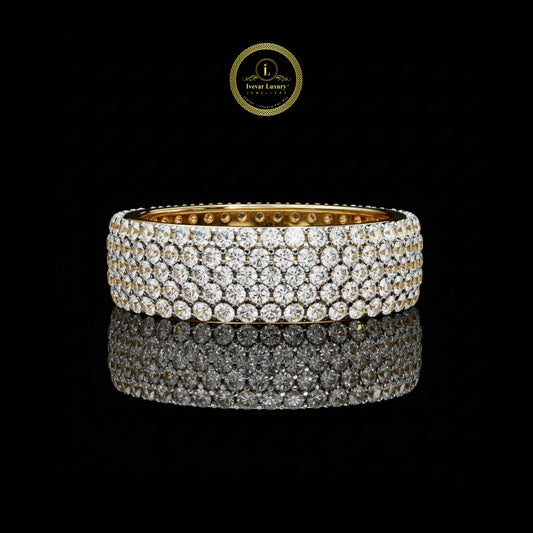 1.81 TCW Lab Created Round Cut Diamond Band Trendy Design Luxury Full Pave Band