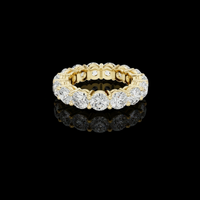 6.45 TCW Luxury Gold Moissanite Eternity Ring with Full Circle Round Brilliant Diamonds