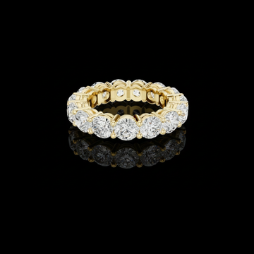6.45 TCW Luxury Gold Moissanite Eternity Ring with Full Circle Round Brilliant Diamonds