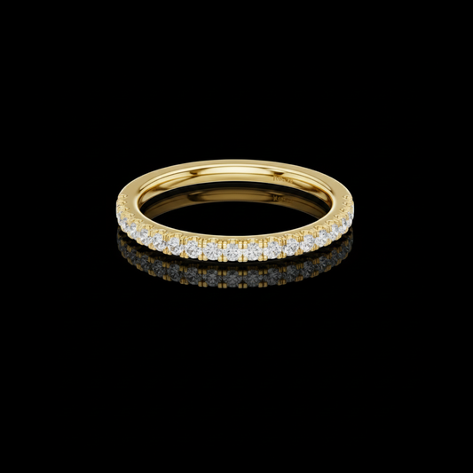 Round Lab Grown Diamond Half Eternity Delicate Band