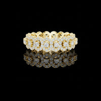 1.18 CT Radiant Floral Inspired Moissanite Diamond Eternity Band with Sparkling Round Brilliant Accents