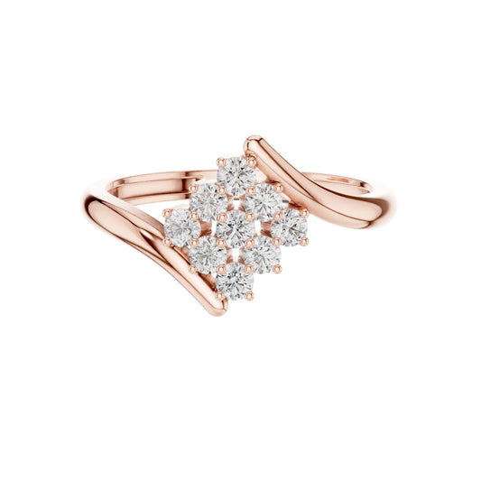 Blossom Round Cut Moissanite Diamond Ring