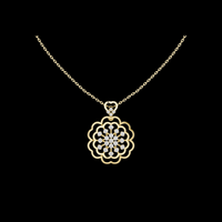 Round Diamond Floral Moissanite Pendant Necklace