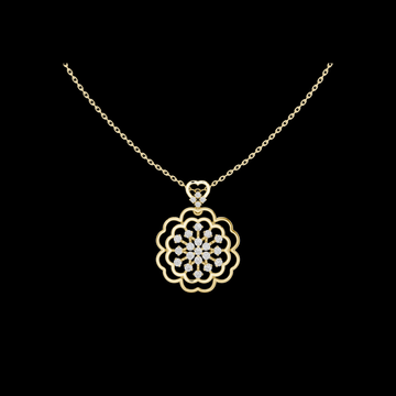 Round Diamond Floral Moissanite Pendant Necklace