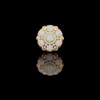 1.81 TCW Floral Medallion Ring With Intricate Moissanite Diamond Clusters and Detailed Lattice Artistry