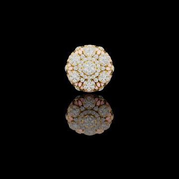1.81 TCW Floral Medallion Ring With Intricate Lab Grown Diamond Clusters and Detailed Lattice Artistry