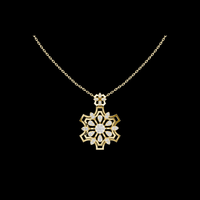 Moissanite Snowflake Floral Pendant Necklace