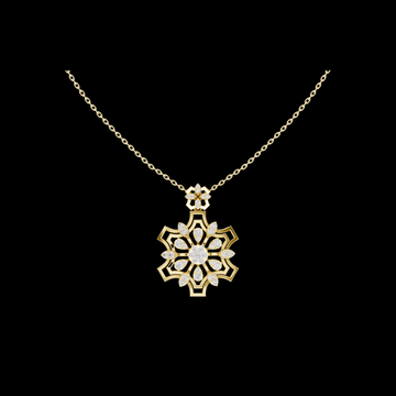 Moissanite Snowflake Floral Pendant Necklace