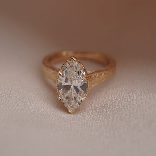 Marquise Cut Lab Grown Diamond Vintage Delicate Ring