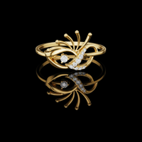 0.061 TCW Lumin Eyelet Ring with Flowing Artistic Filigree and Sparkling Moissanite Diamond