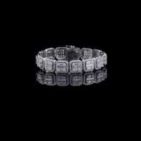 Round Cut Moissanite Diamond Cushion Link Tennis Bracelet