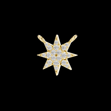 Symmetrical Coronet Layering Pendant Encrusted with Pavé Moissanite