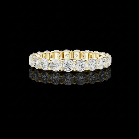 1.99 TCW Golden Horizon Round Cut Lab Diamond Eternity Circle Luxury Edition For Girlfriend