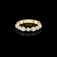 0.78 TCW Luna Crest Gold Marquise Cut Lab Grown Diamond Wedding Band For Her