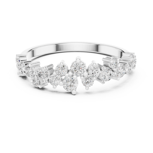Round & Marquise Cut Lab Grown Diamond Crown Wedding Band Ring