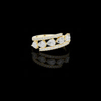 Five Stone Pear and Round Lab Grown Diamond Bypass Ring