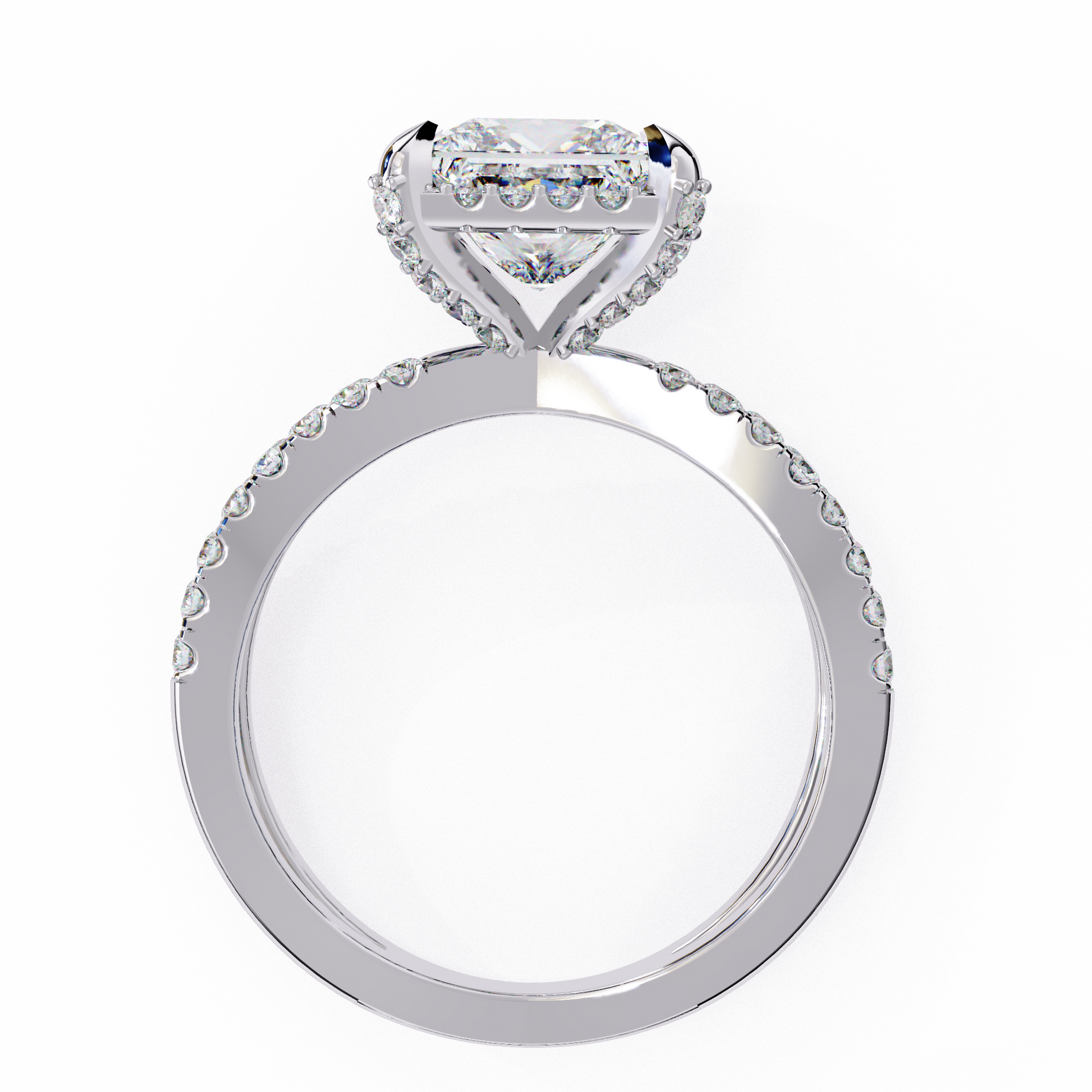 Diamond ring with a white gold 