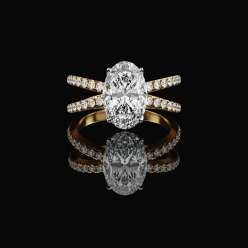 1.20 CT Timeless Oval-Cut Moissanite Diamond Wedding Ring with Double Pave Band