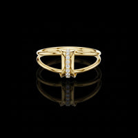 0.055 TCW Double Band Vertical Moissanite Diamond Bar Ring Modern Statement Design by Ivevar Luxury