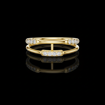 0.14 TCW Double Band Lab Grown Diamond Bar Modern Statement Ring for Women