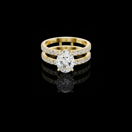 1.00 CT Graceful Lab Grown Oval Cut Ring For Festive look