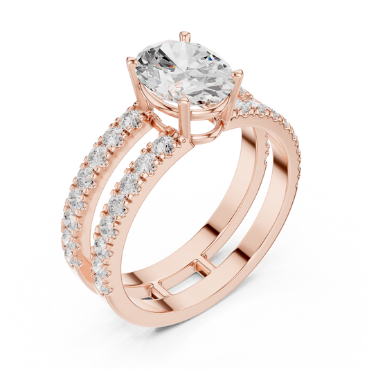 Graceful Oval Cut Lab Diamond Ring For Festive look